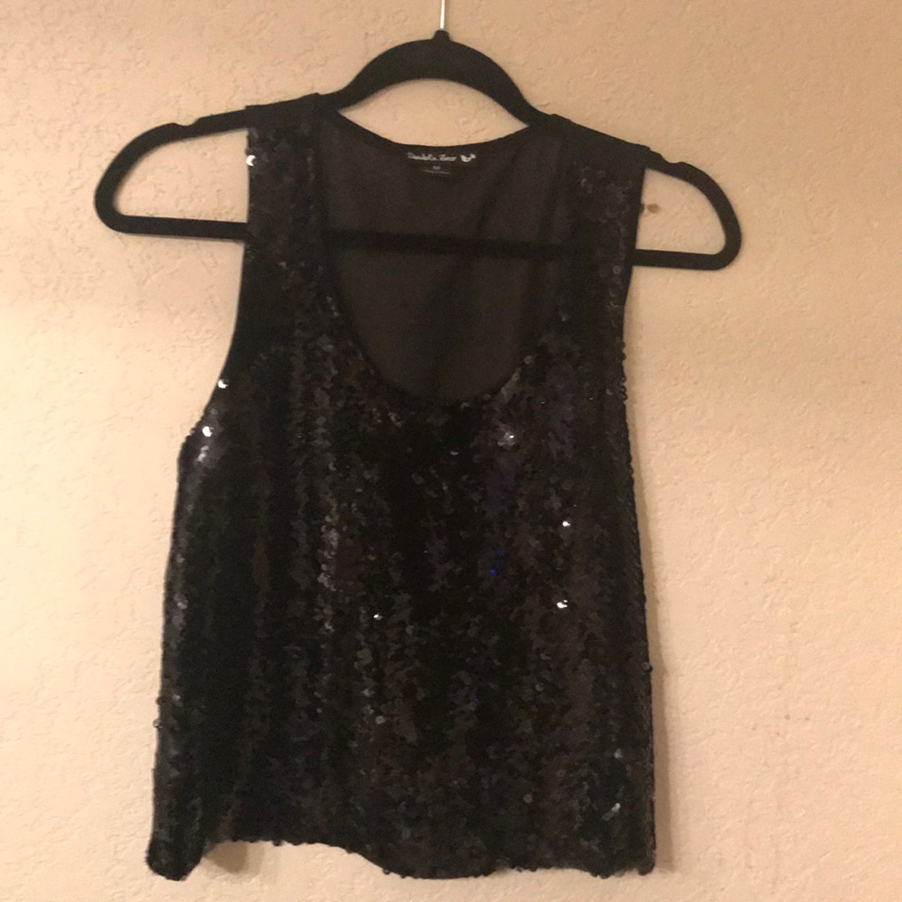 Black sequin tank top